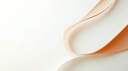 Naklejka premium White Background with Thin, Curving orange Line and space for text or logos