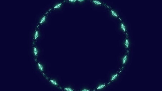 futuristisches symmetrisches Netzwerk aus hellen Lichtern, Datentransfer, Technologie, Informationsfluss, Wissenschaft, digital, Muster, gr&uuml;n

