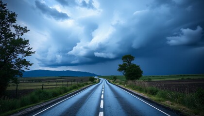 A road leading to a storm