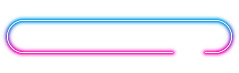 Transparent neon glowing frame for button or border