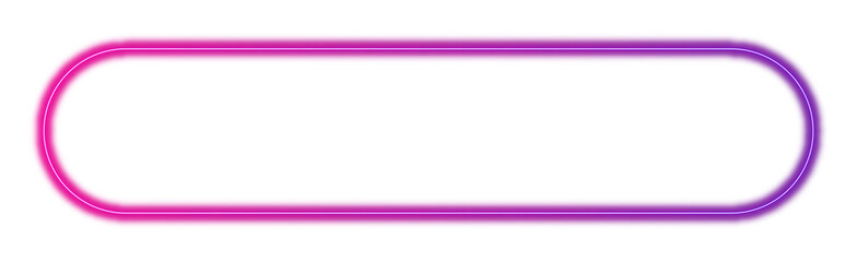 Transparent neon glowing frame for button or border