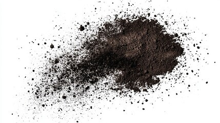Dry soil explosion isolated on white background	