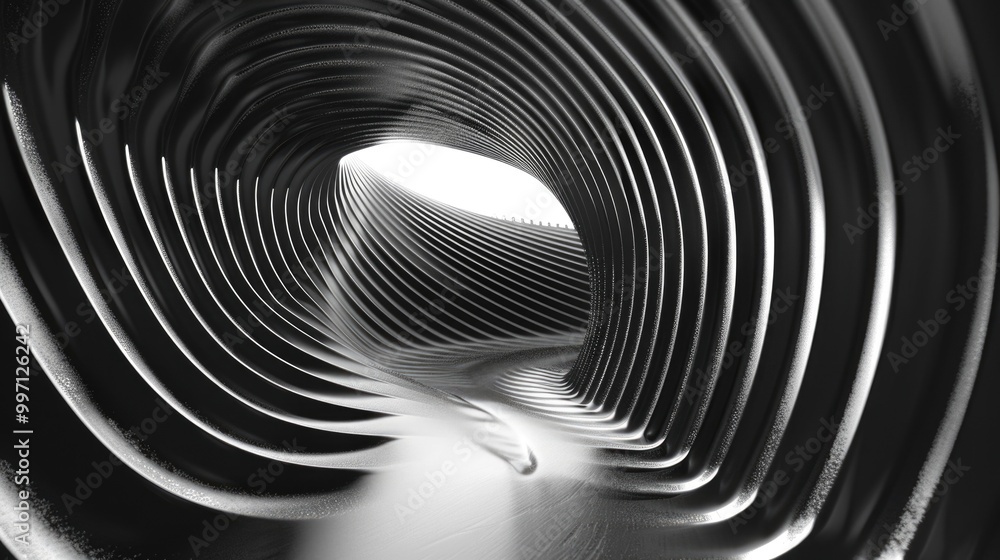 Aufkleber grey tunnel of lines. abstract background or screensaver. ai generative.