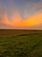 Nordsee, North Sea, Hallig Hooge, Halligen, Sunset, Sunrise, Sonnenuntergang, Sonnenaufgang, Meer, Ocean, Wasser, Wiesen, Weiden, Episch, Drohnenfotos, DJI, Dronehsots, Insel, Deutschland, Germany, 