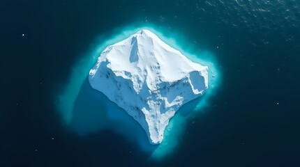 Fototapeta premium bird's eye view of a glacier in the middle of the ocean