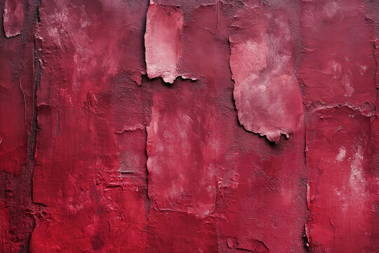 dark red vintage concrete wall with rough brush strokes and plaster, Generative AI