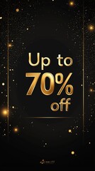 Stylish Gold and Black Black Friday Banner with Sparkling Accents