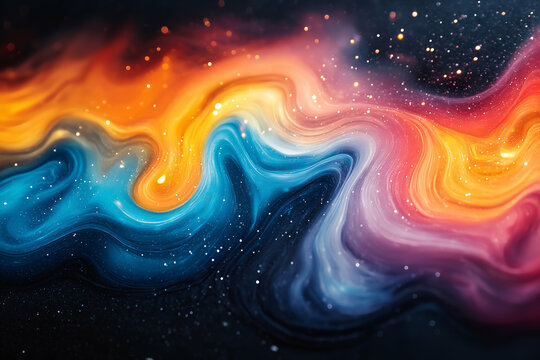 vibrant and colorful abstract art with dynamic liquid forms, creating a fluid and captivating visual experience. Generative AI