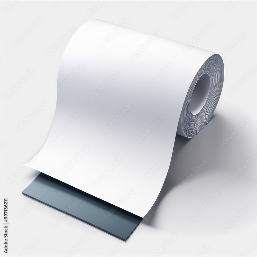 Poster a roll of blank paper with a smooth edge, suitable for printing or drawing.