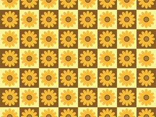 Sun flower pattern seamless vector