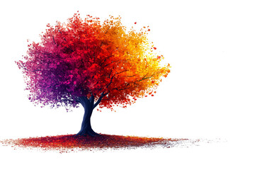 tree in autumn with splashes