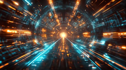 Mesmerizing electrical lights create a futuristic backdrop for your designs.