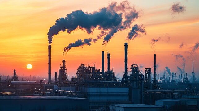 Oil refineries process crude oil into products like gasoline, diesel, and plastic. They also release greenhouse gases that contribute to global warming.
