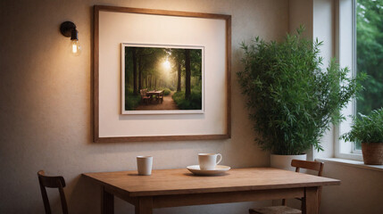 A decent coffee table room interior design concept image, 3d illustration of interior design.
