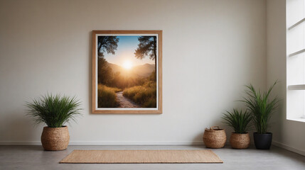 A relax room interior design concept image, 3d illustration of interior design.