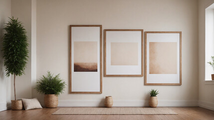 A concept image of an empty room interior design mockup template, high-resolution 3d illustration interior rendering.