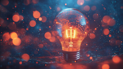 A conceptual image showcasing a light bulb as a metaphor for an innovative breakthrough and smart idea, symbolizing genius marketing strategy planning and creative thinking in business