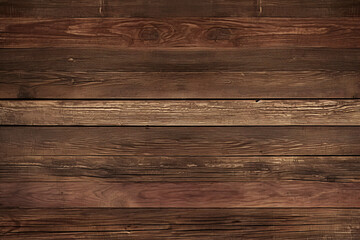 Naklejka premium Horizontal planks showcase a weathered texture with rich brown hues and natural imperfections adding warmth and character to any composition
