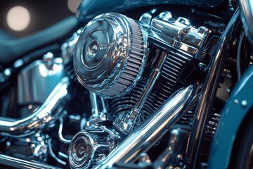 Fototapeta premium A motorcycle engine. Generative AI