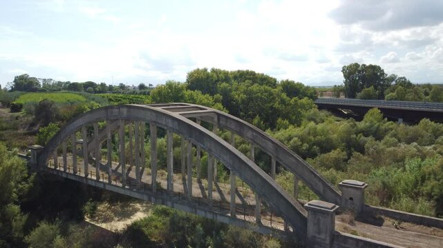 Symmetry in Stone Fascist-Era Bridge Captured from Above