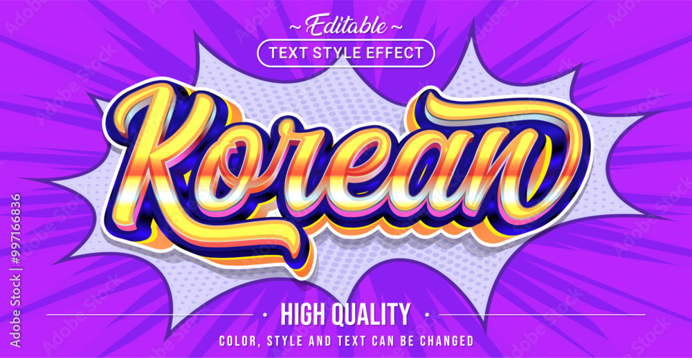 Poster editable text style effect - korean text style theme.
