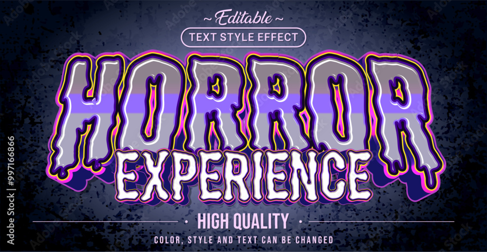 Poster Editable text style effect - Horror Experience text style theme.