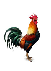 Fototapeta premium a rooster cock bird, isolated on a white background