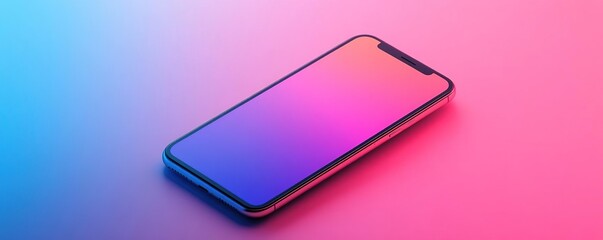 A sleek smartphone on a vibrant gradient background, showcasing modern technology and design in a captivating color blend.