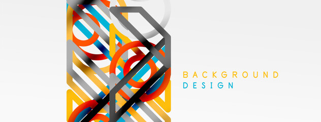 Abstract background - colorful geometric shapes composition made of lines. Technology or business digital template