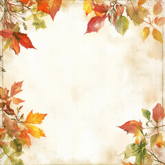 A frame for the text. Watercolor drawing of yellowing autumn leaves.