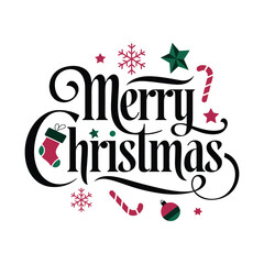 Simple Beautiful Merry Christmas, typography design