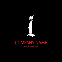 letter i logo template is unique and simple