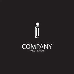 letter i logo template is unique and simple