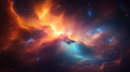 Colorful Galaxy Nebula in Space – Supernova and Starry Cosmos
