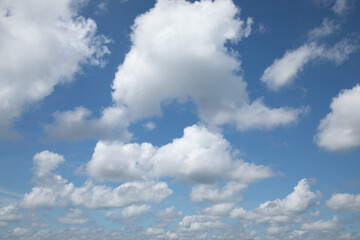 Blue sky background with white clouds