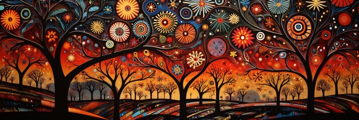 Chinese New Year scene where the fireworks explode into intricate abstract patterns resembling the Chinese zodiac signs each lighting up the sky with vibrant colors