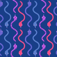 Cartoon animals seamless snake pattern for wrapping and kids new 2025 year