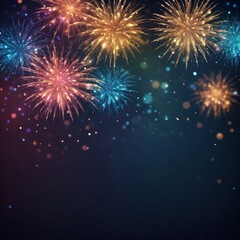 Fototapeta premium An abstract bokeh background filled with glittering lights and a soft glow, evoking the magic of fireworks