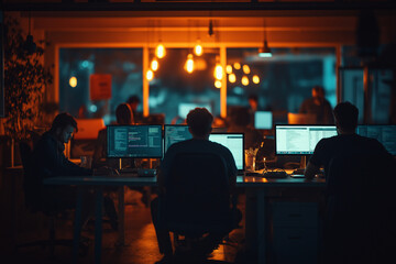 Fototapeta premium Couple People Working in Shared Office