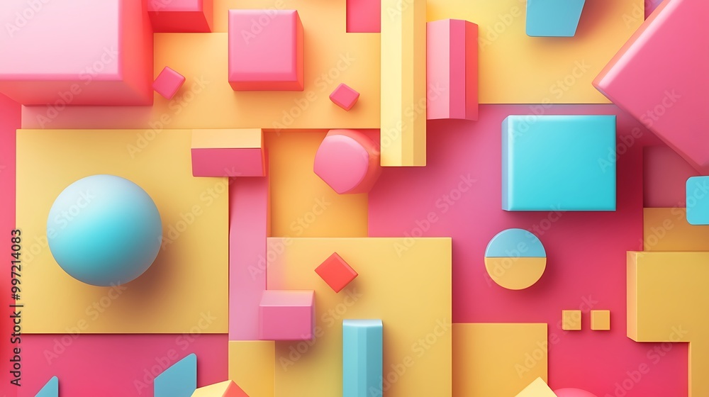 Poster an abstract canvas filled with vibrant geometric shapes and colors image