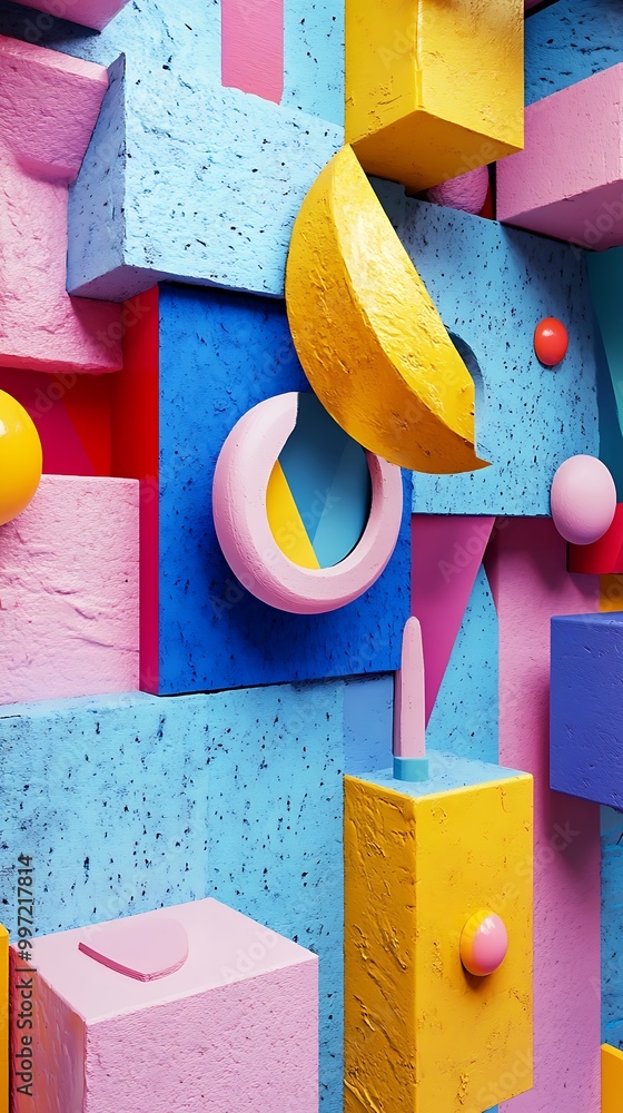 Poster an artistic blend of colors and geometric shapes in abstract background image