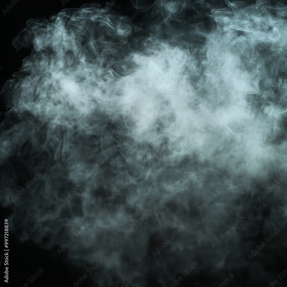 Poster abstract fog rises gently on an isolated black background design