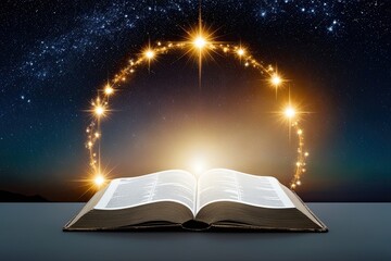 Guiding Light of Faith and Belief with a Starry Night Scripture Book Outline