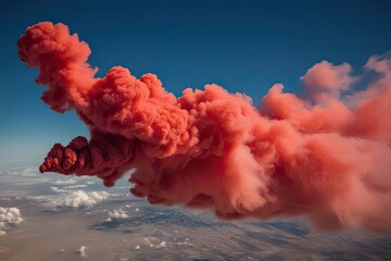 Intense Red Aerosol Plume Vivid Cloud Visualization for Dramatic Effects
