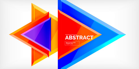 Abstract background - glossy triangles. Vector Illustration For Wallpaper, Banner, Background, Card, Book Illustration, landing page