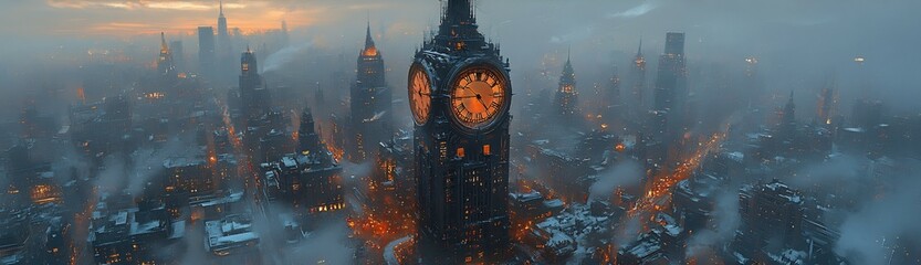New Year's Eve where the entire city turns into a massive clock with streets as the hands and buildings as the numbers all moving in unison as midnight approaches