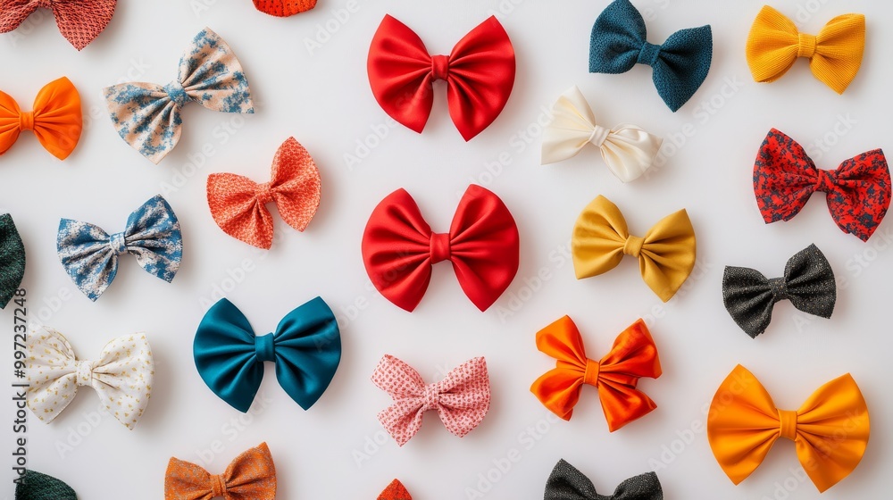 Poster this artwork features a delightful assortment of bows in various sizes and colors, highlighting thei