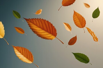 Obraz premium Dynamic Motion of Isolated Leaves on Clean Backgrounds 3D Render