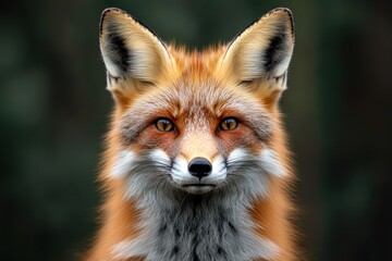 Fototapeta premium Close Up of a Red Fox with Striking Orange Fur and Piercing Eyes