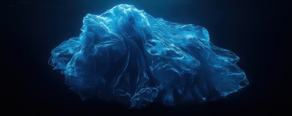 Naklejka premium Ethereal Blue Iceberg in Dark Water